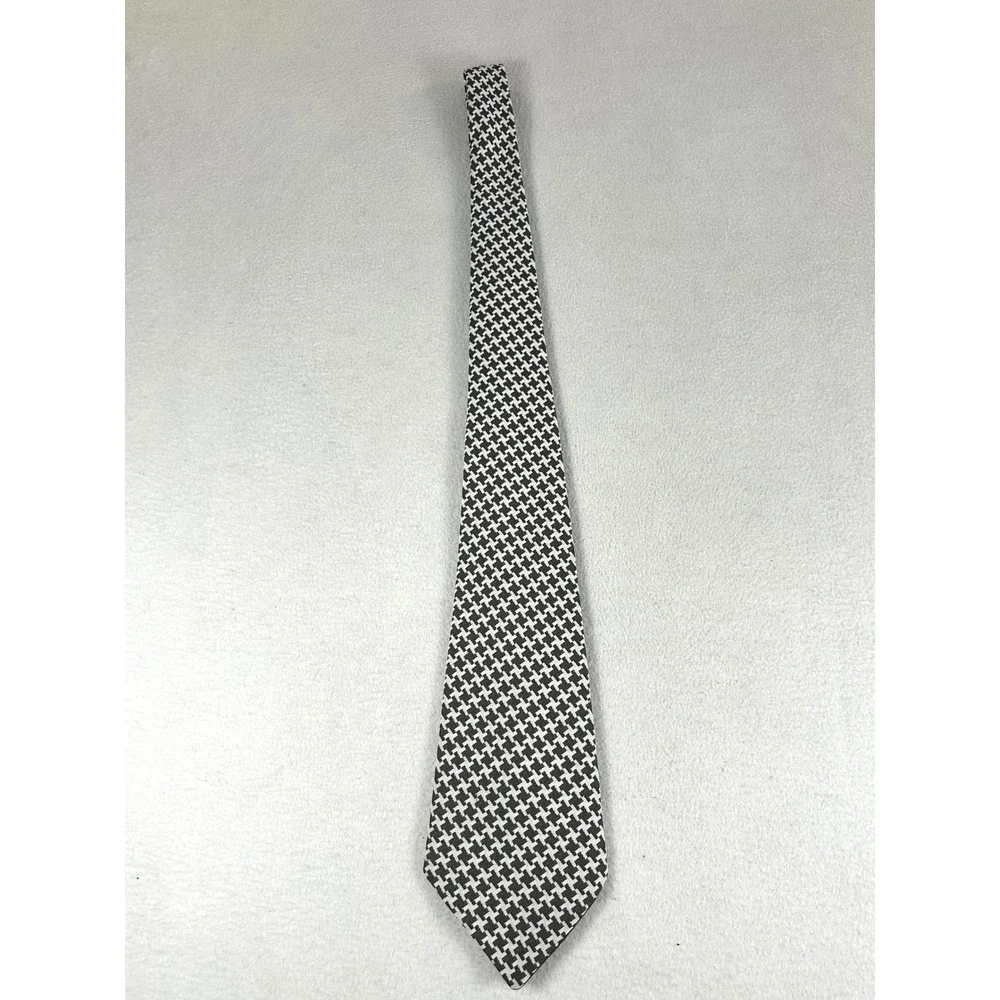 Unbranded Houndstooth Necktie Mens One Size Brown Classic